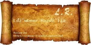 Löwbeer Rozália névjegykártya